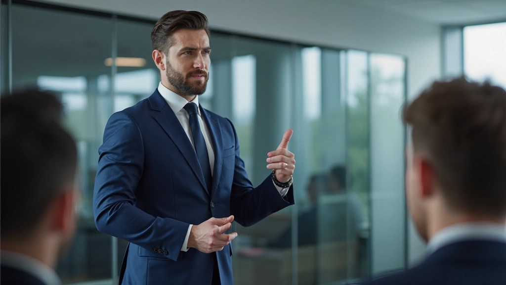 Профессиональное фото маркетолога, проводящего презентацию о тенденциях социальных медиа перед командой