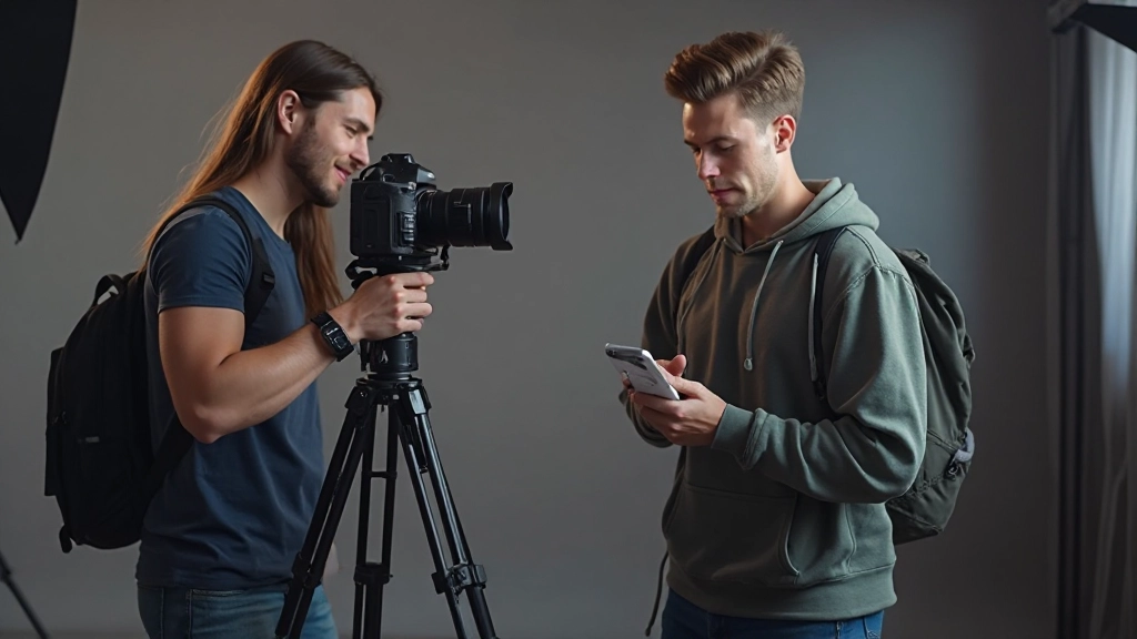 Профессиональное изображение создания видеоконтента для социальных сетей